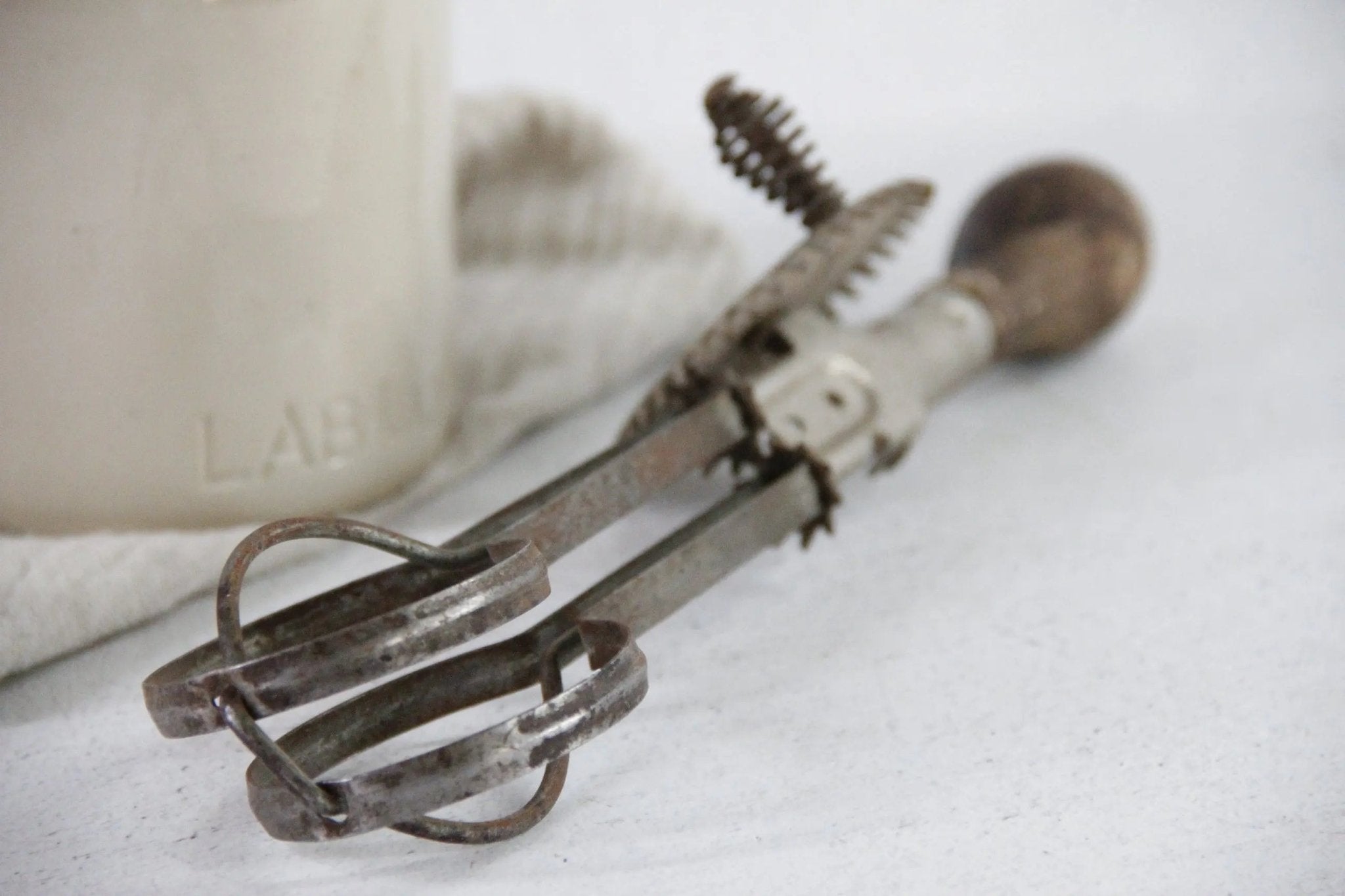 Antique Egg Beater | Farmhouse Kitchen Hand Mixer - Debra Hall Lifestyle