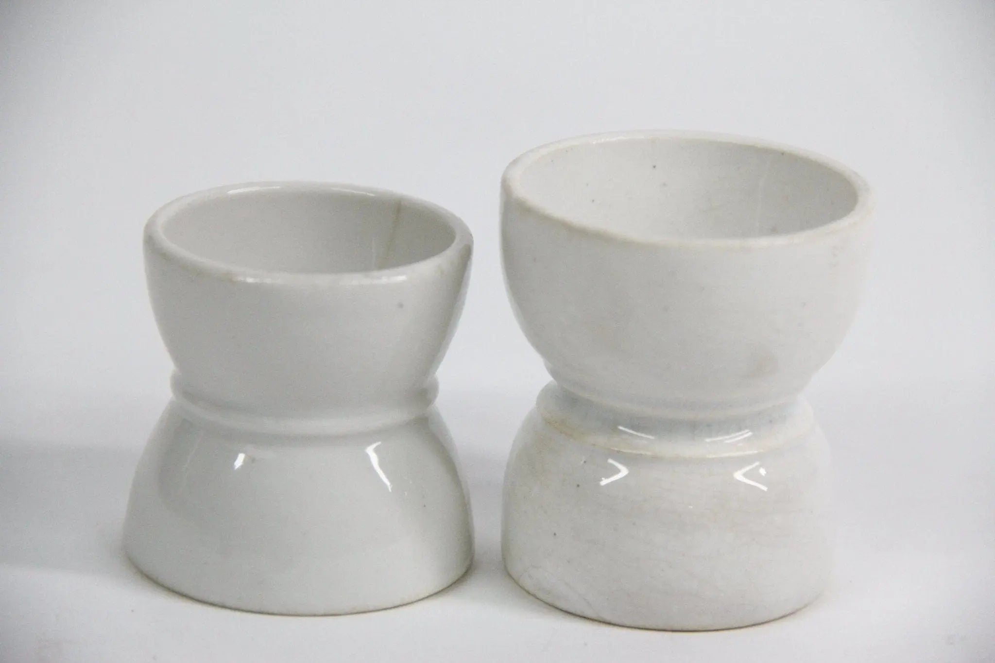 Antique Egg Cup | French Kitchen Ironstone | Set of 2 - Debra Hall Lifestyle