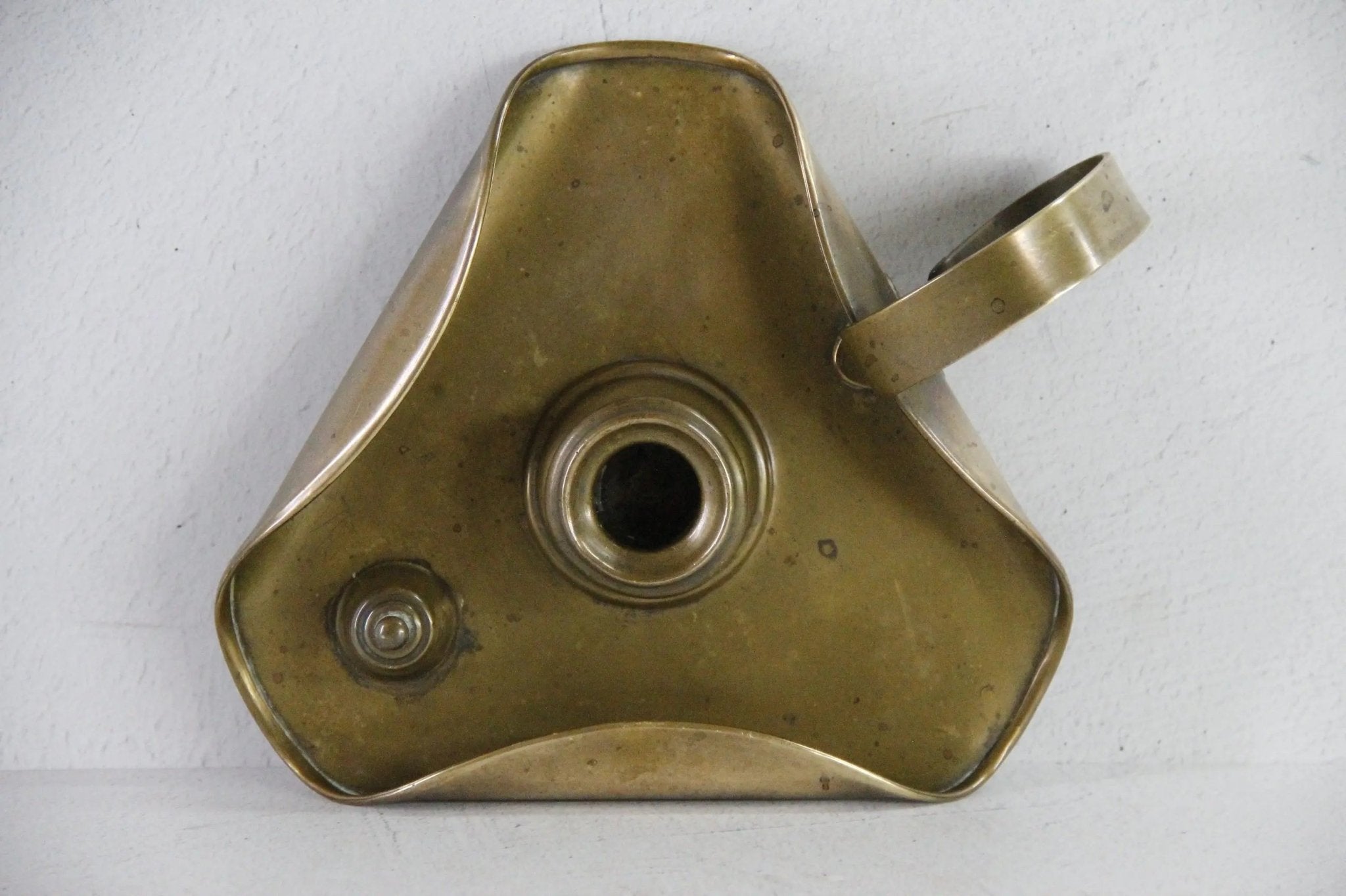 Antique English Chamberstick | 19th C. Brass Arts & Crafts Candle Holder - Debra Hall Lifestyle