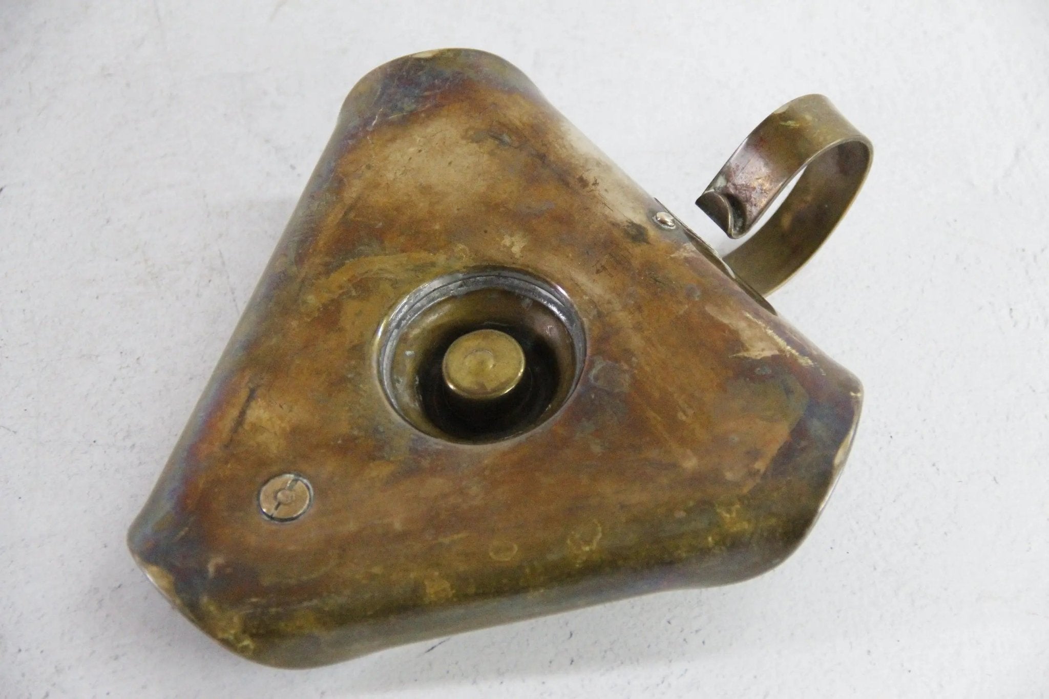 Antique English Chamberstick | 19th C. Brass Arts & Crafts Candle Holder - Debra Hall Lifestyle