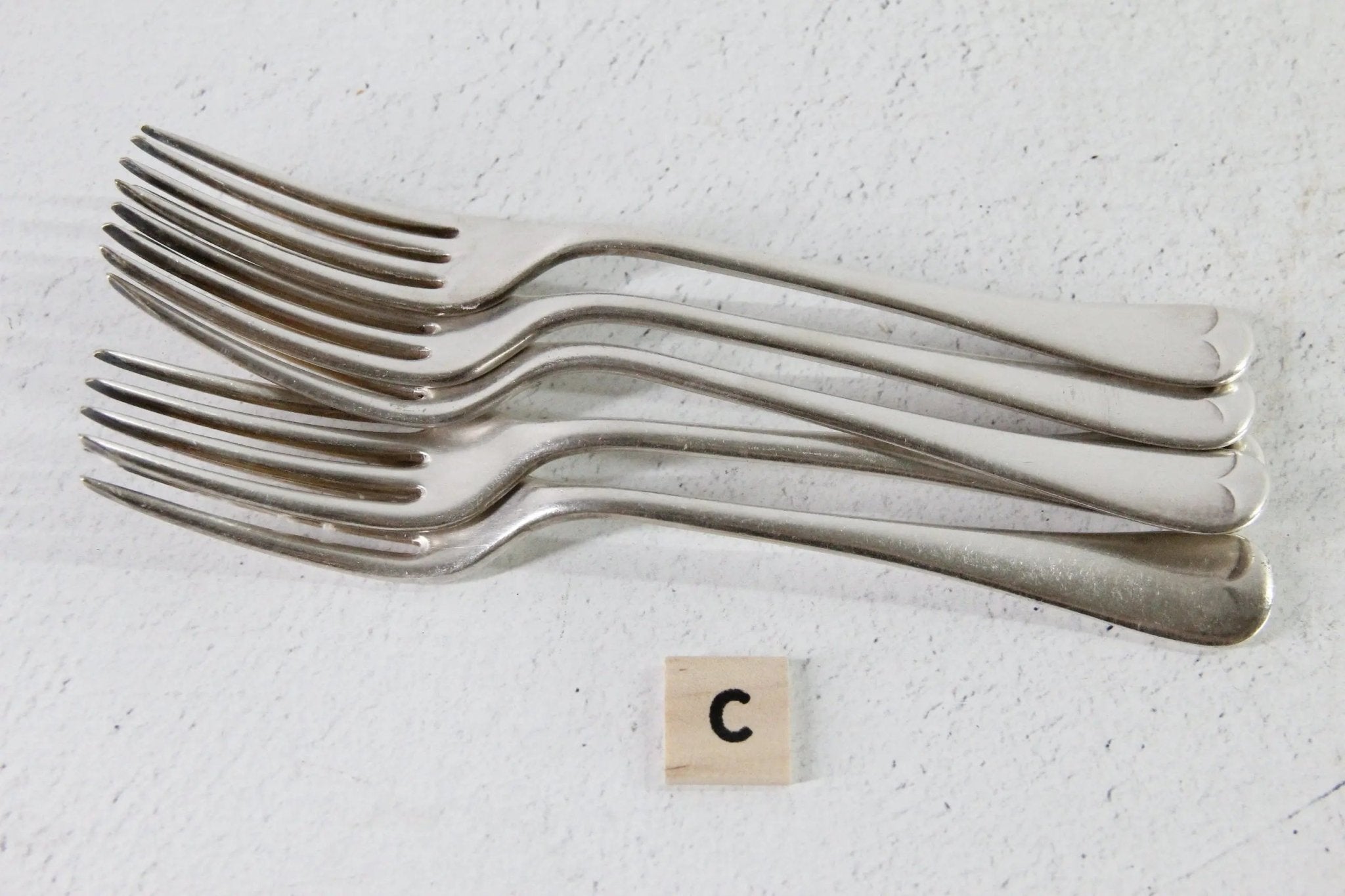 Antique English Flatware Forks Assorted Silverplate Makers - Debra Hall Lifestyle