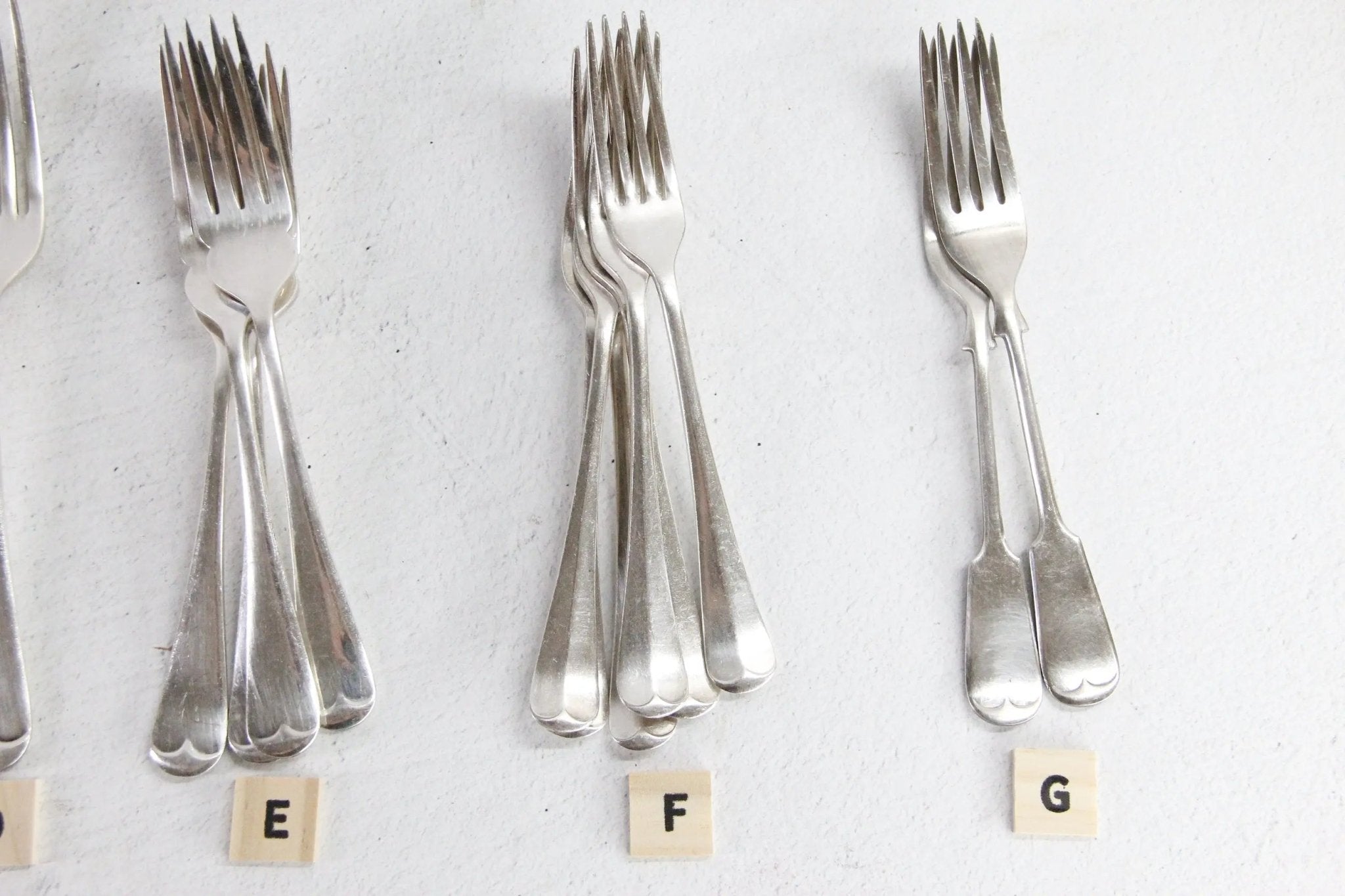 Antique English Flatware Forks Assorted Silverplate Makers - Debra Hall Lifestyle
