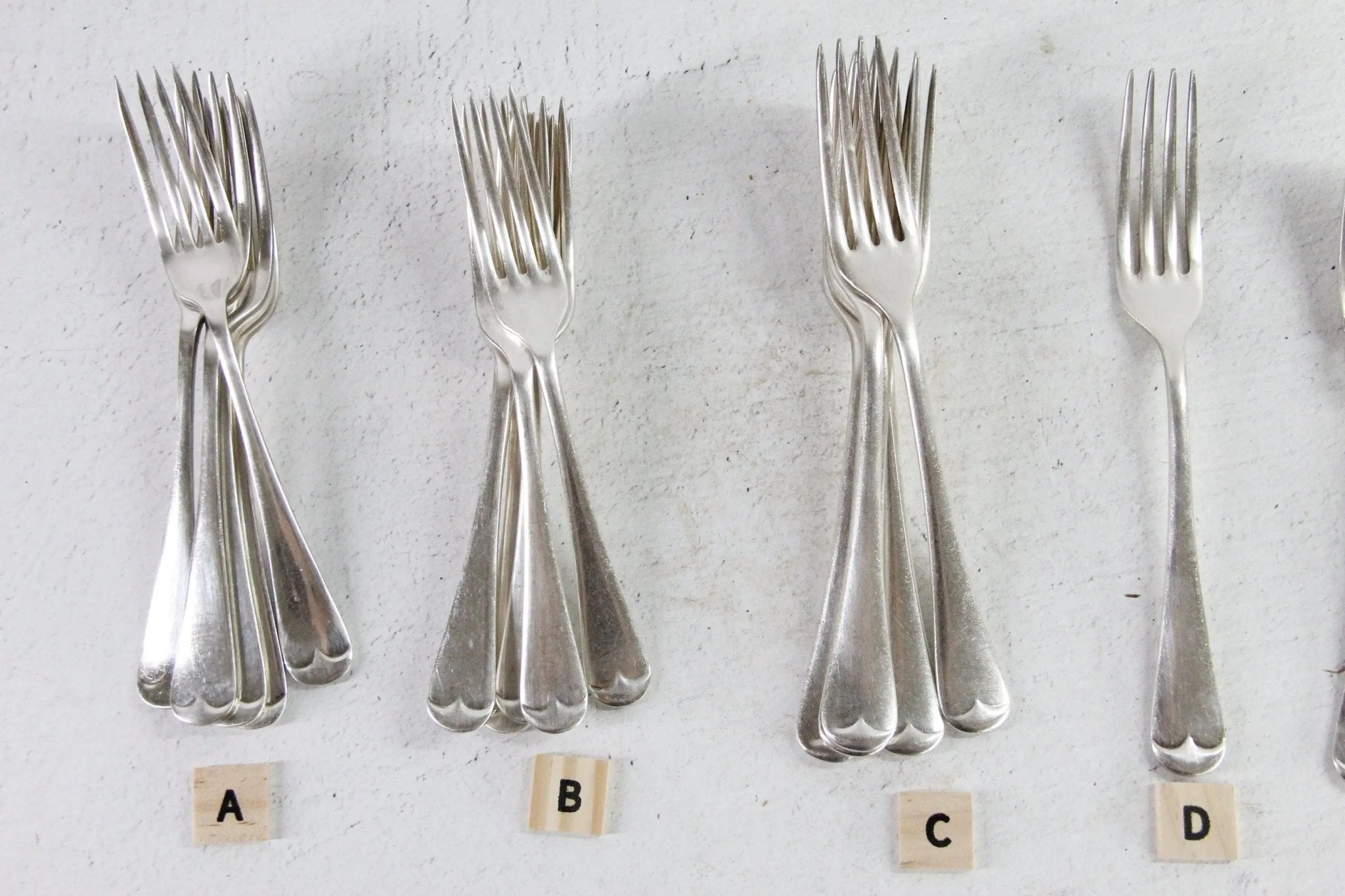 Antique English Flatware Forks Assorted Silverplate Makers - Debra Hall Lifestyle
