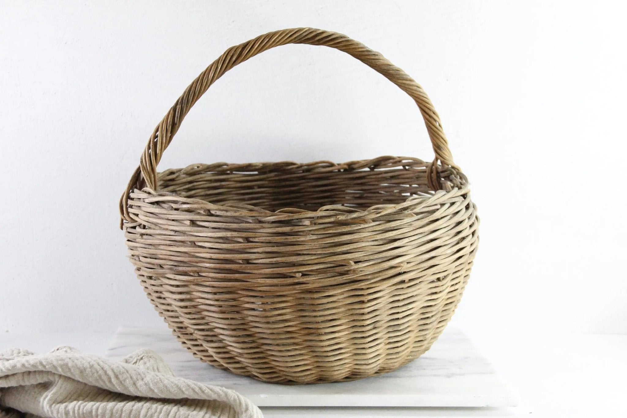 Antique French Basket | Primitive Picking Basket - Debra Hall Lifestyle