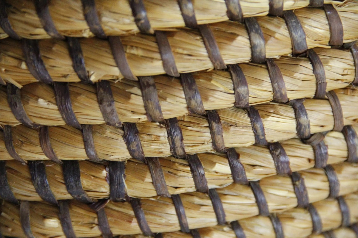 Antique French Basket | Tall Hand Coiled Rye Grain Basket - Debra Hall Lifestyle