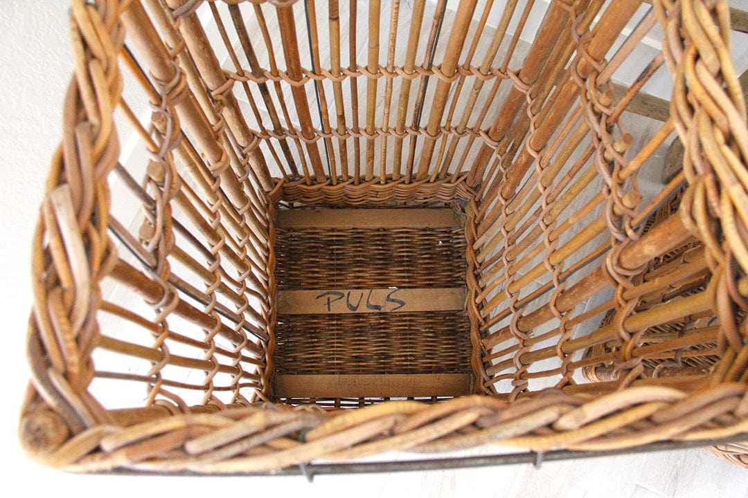 Antique French Boulangerie Basket  interior| XXL French Bakery Bread  