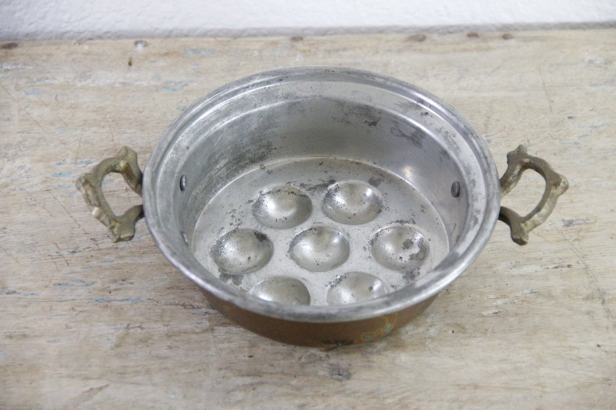 Antique French Copper Escargot Pan 7 Well Tin Lined - Debra Hall Lifestyle