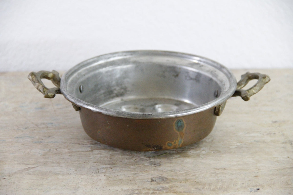 Antique French Copper Escargot Pan 7 Well Tin Lined - Debra Hall Lifestyle