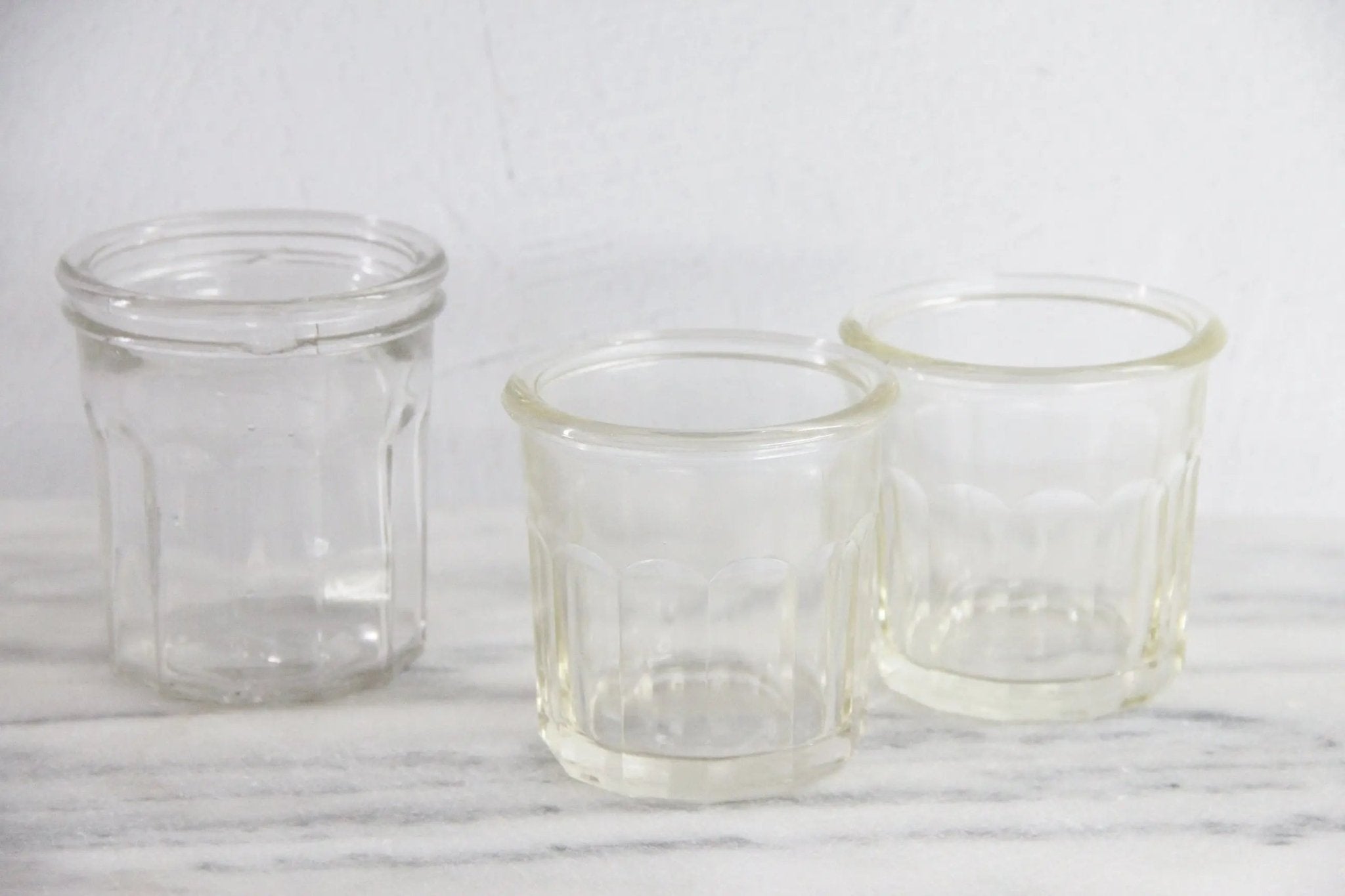 Antique French Jam Jar | Stamped Ribbed Glass Confiture - Debra Hall Lifestyle
