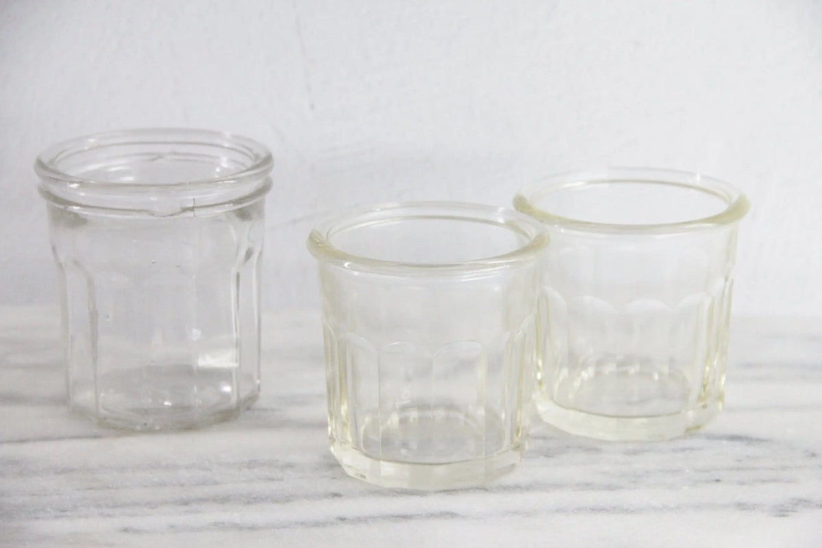 Antique French Jam Jar | Stamped Ribbed Glass Confiture - Debra Hall Lifestyle