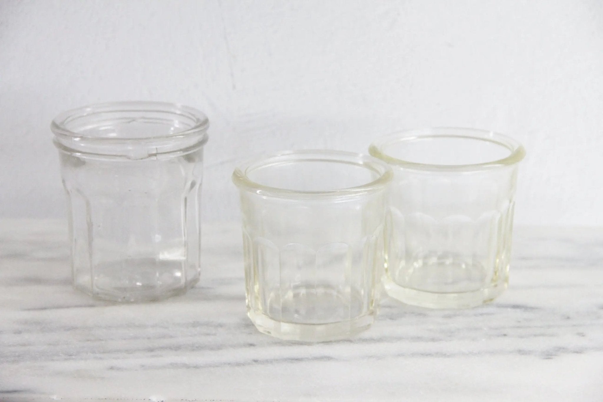 Antique French Jam Jar | Stamped Ribbed Glass Confiture - Debra Hall Lifestyle