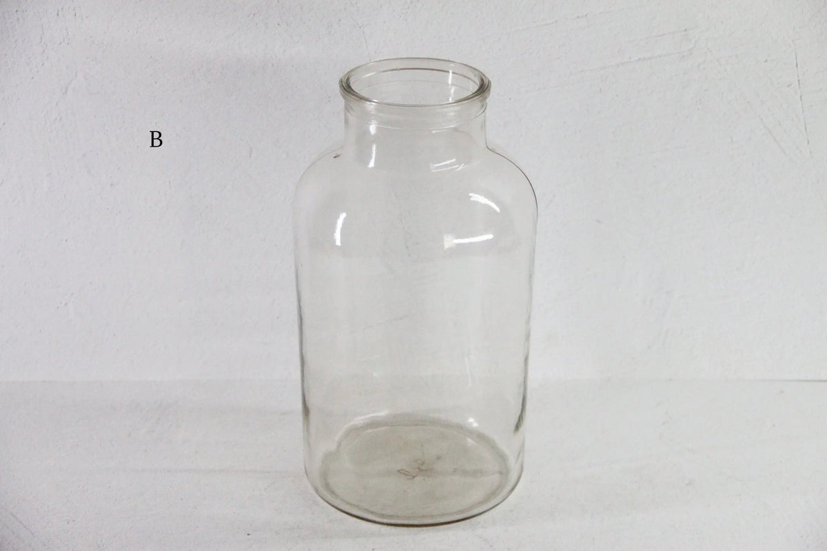 Antique French Jar Vase | Large Clear Glass Pickling/Candy Vessel - Debra Hall Lifestyle