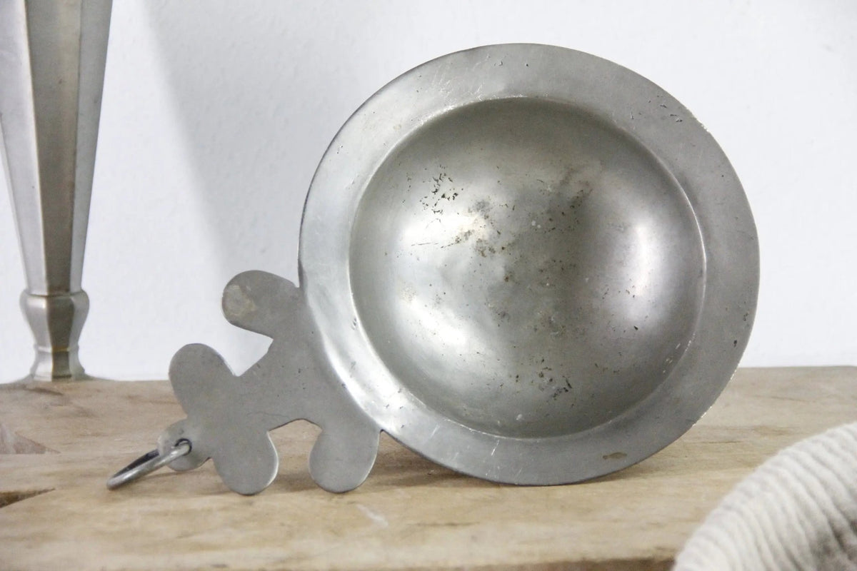 Antique French Pewter Scoop Porringer With Hang Ring | Stamped - Debra Hall Lifestyle