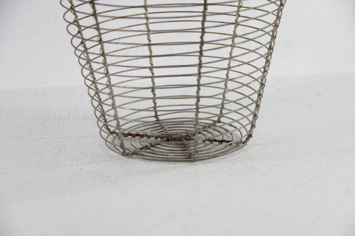 Antique French Wire Egg Basket | Collapsable with Handle - Debra Hall Lifestyle