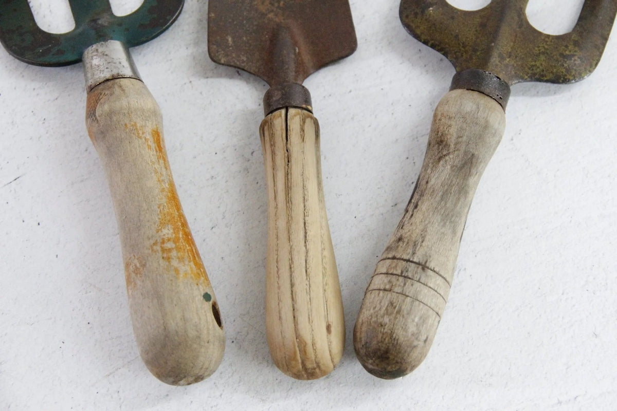 Antique Garden Tools | Assorted European Hand Forks & Trowel - Debra Hall Lifestyle