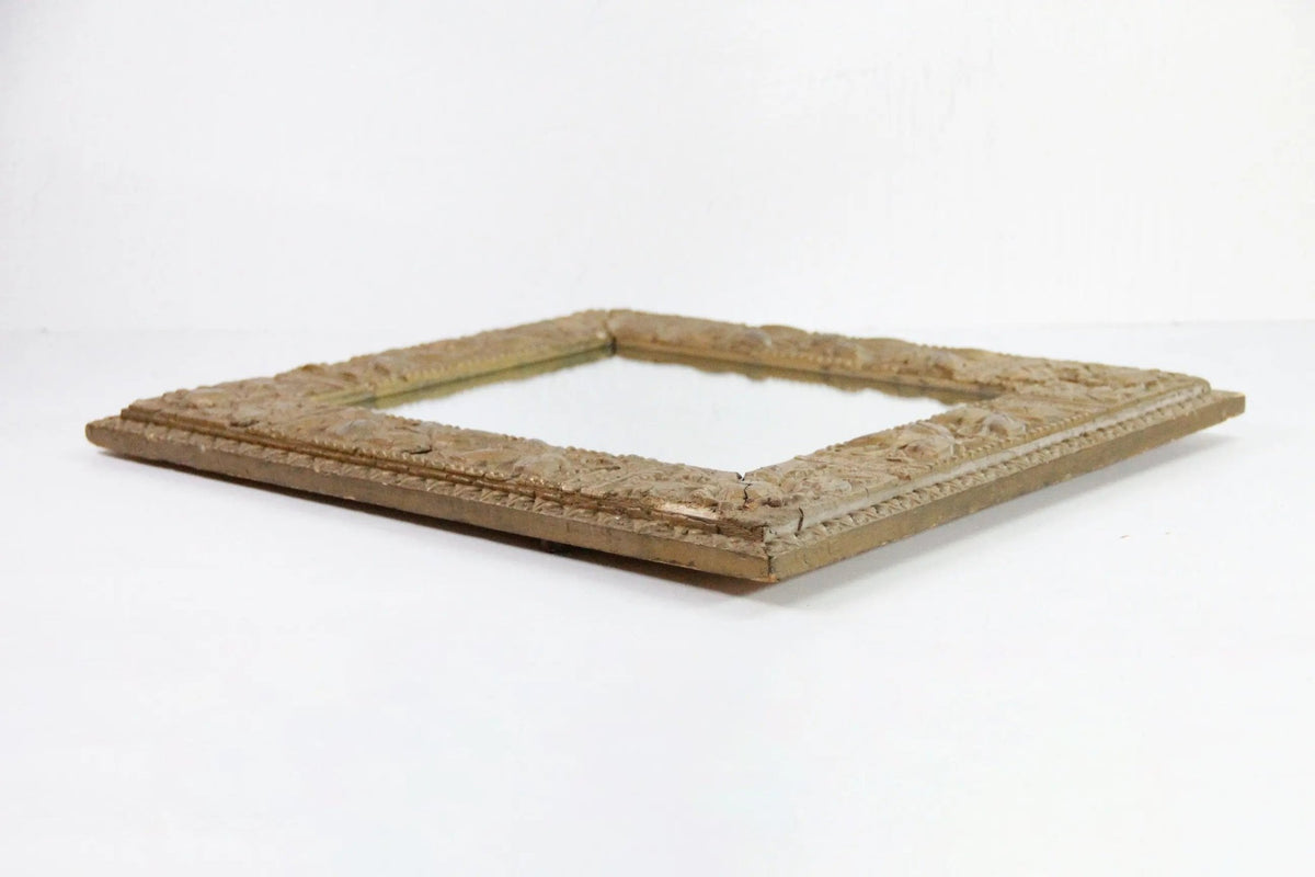 Antique Giltwood Mirror | Gold Gilt Gesso Relief - Debra Hall Lifestyle