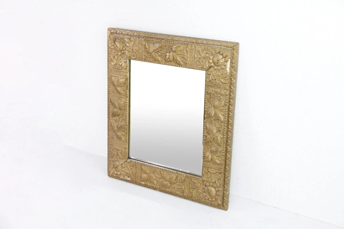 Antique Giltwood Mirror | Gold Gilt Gesso Relief - Debra Hall Lifestyle