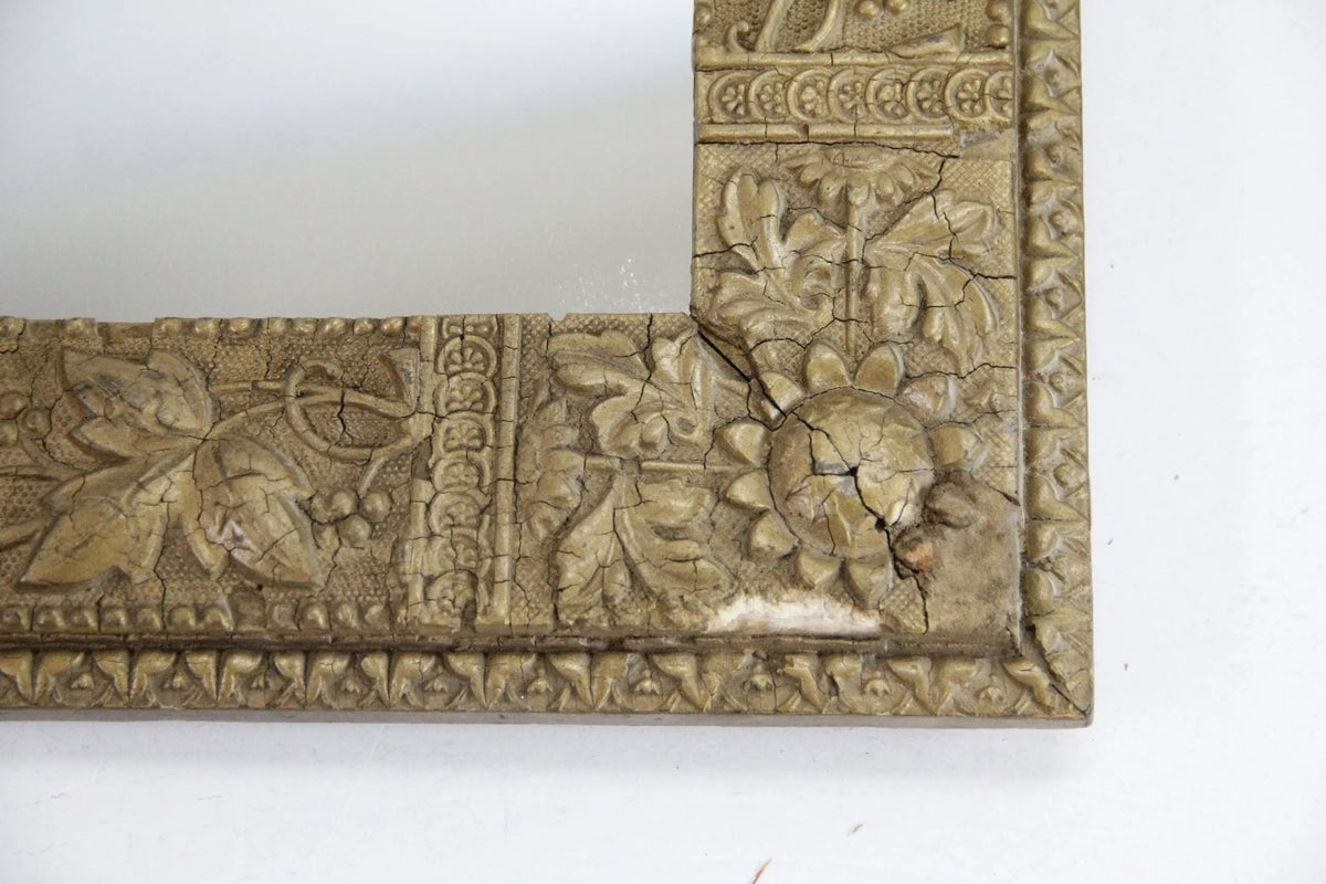 Antique Giltwood Mirror | Gold Gilt Gesso Relief - Debra Hall Lifestyle