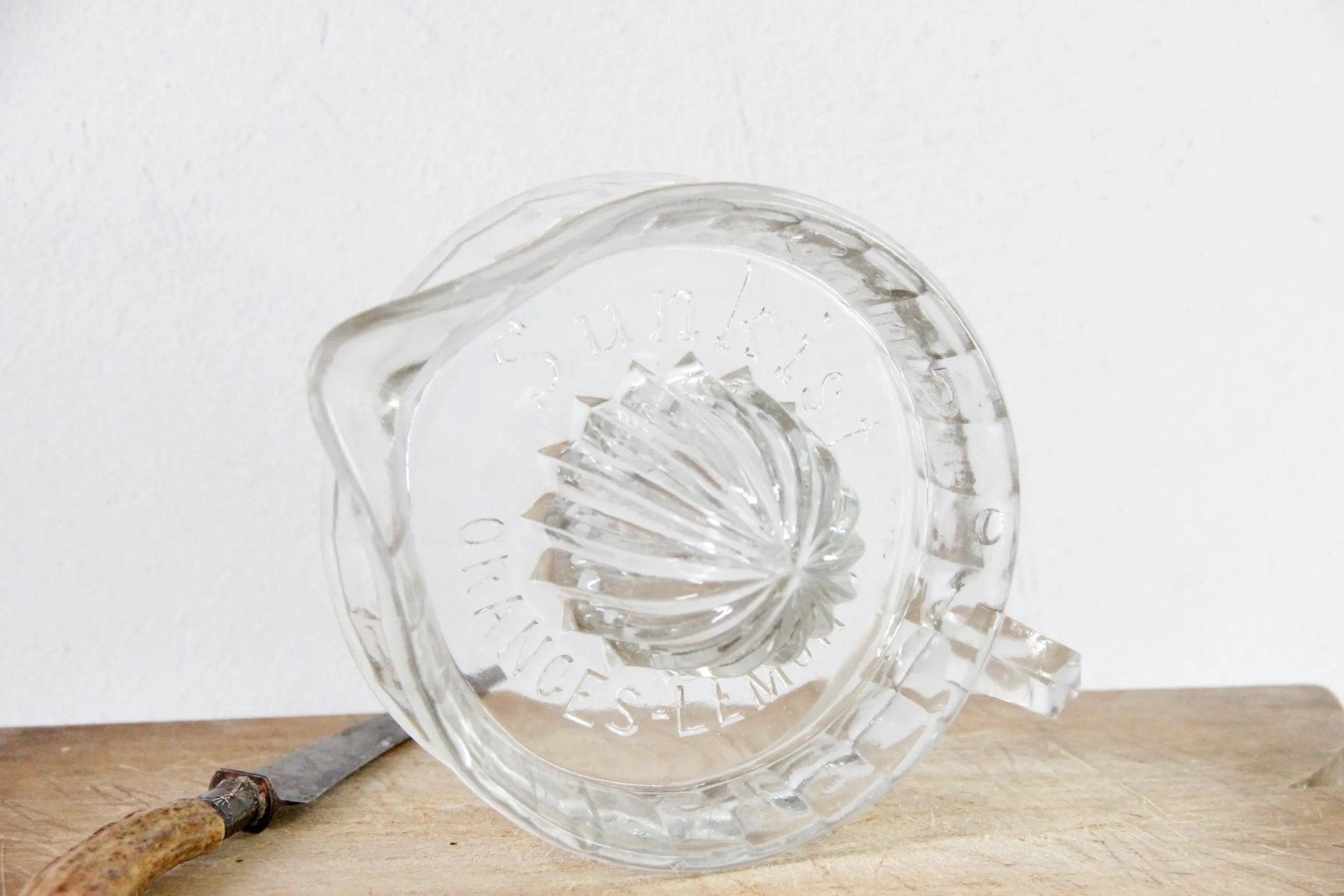 Antique Glass Juicer Sunkist Clear Hand Reamer| Large - Debra Hall Lifestyle