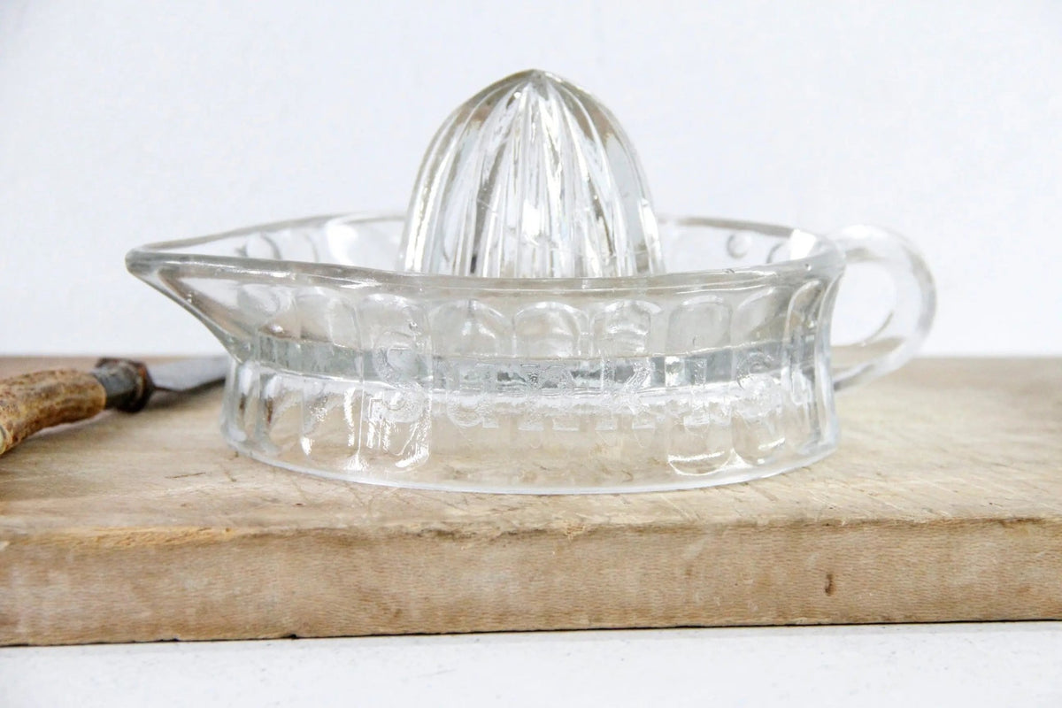 Antique Glass Juicer Sunkist Clear Hand Reamer| Large - Debra Hall Lifestyle