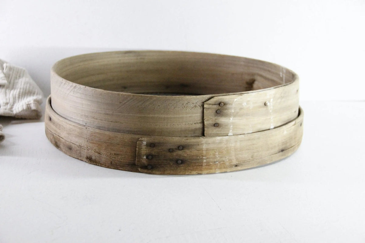 Antique Grain Sifter | French Bentwood Flour Sieve XL - Debra Hall Lifestyle
