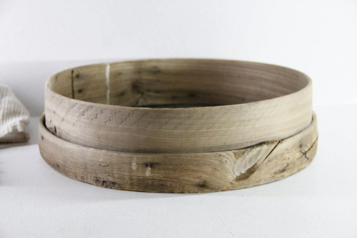 Antique Grain Sifter | French Bentwood Flour Sieve XL - Debra Hall Lifestyle