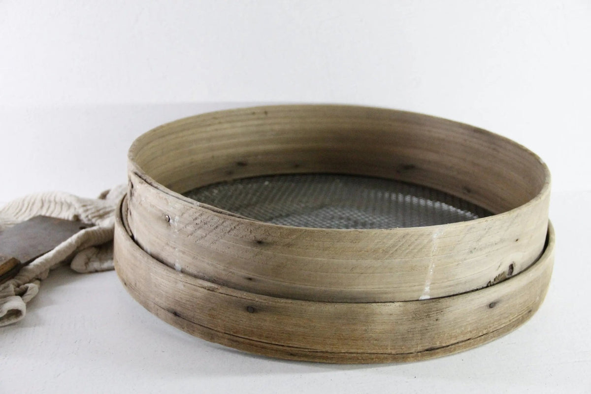 Antique Grain Sifter | French Bentwood Flour Sieve XL - Debra Hall Lifestyle