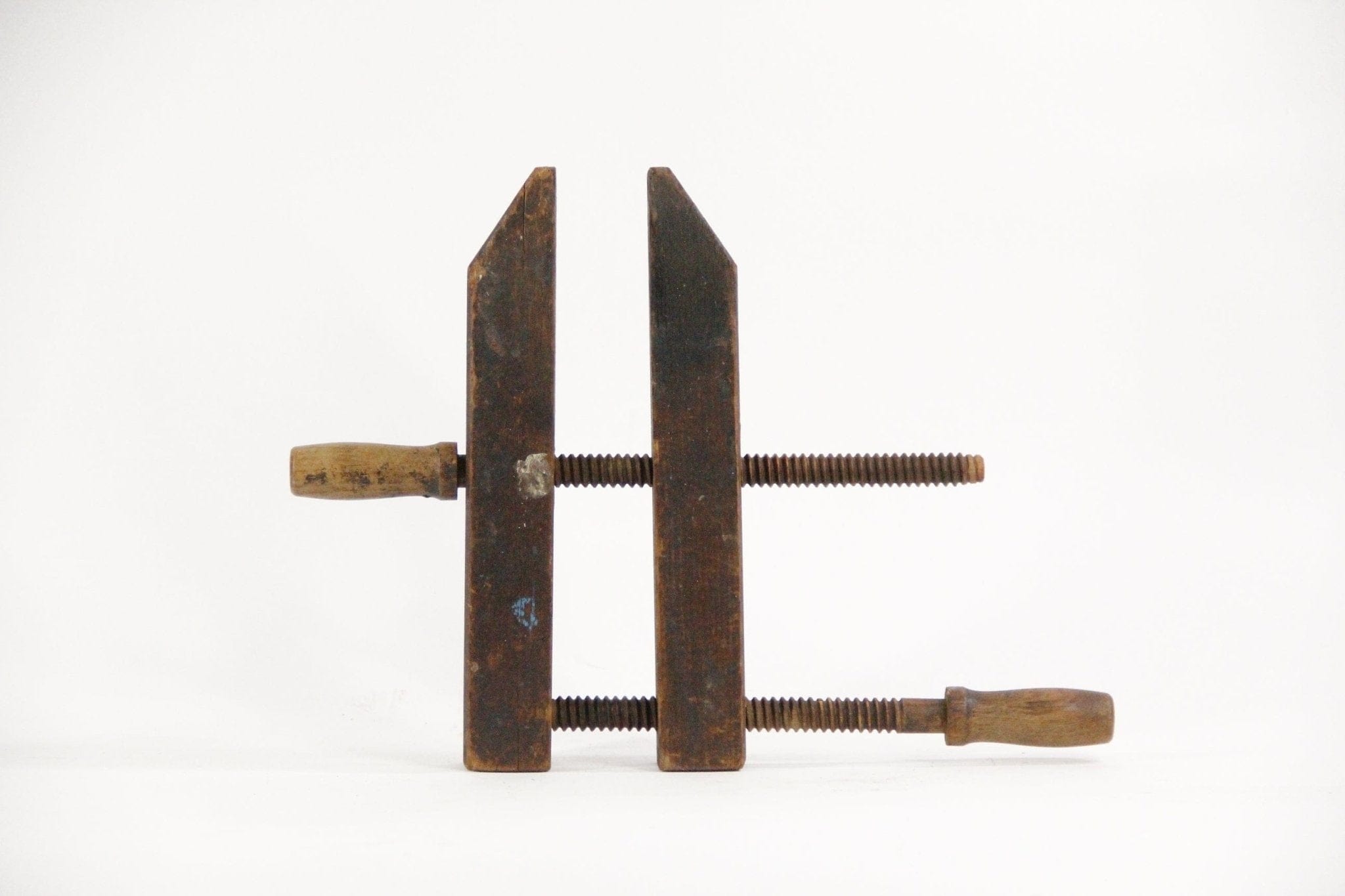 Antique Hand Carved Furniture Wood Clamp | Double Screw decor