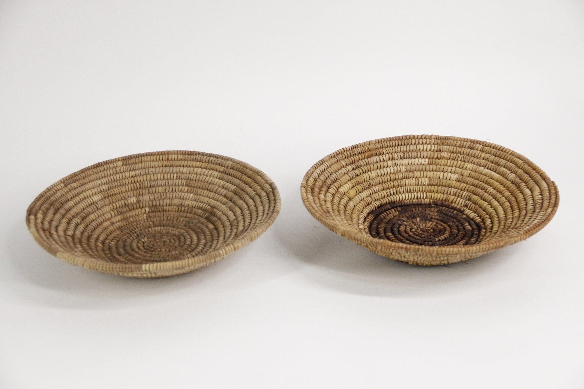 Antique Hand Woven Grass Basket | Village Shallow Bowl