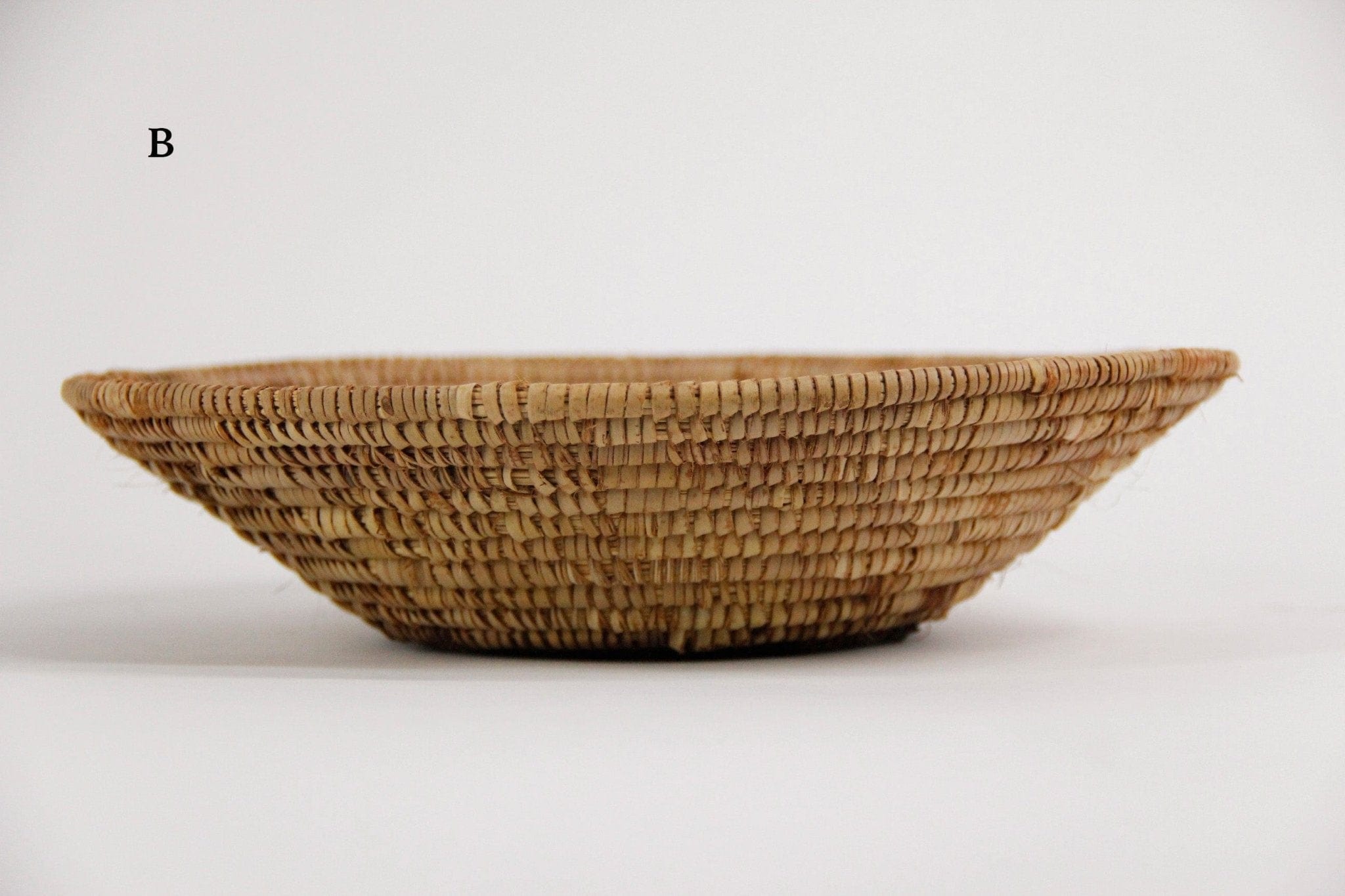 Antique Hand Woven Grass Basket | Village Shallow Bowl