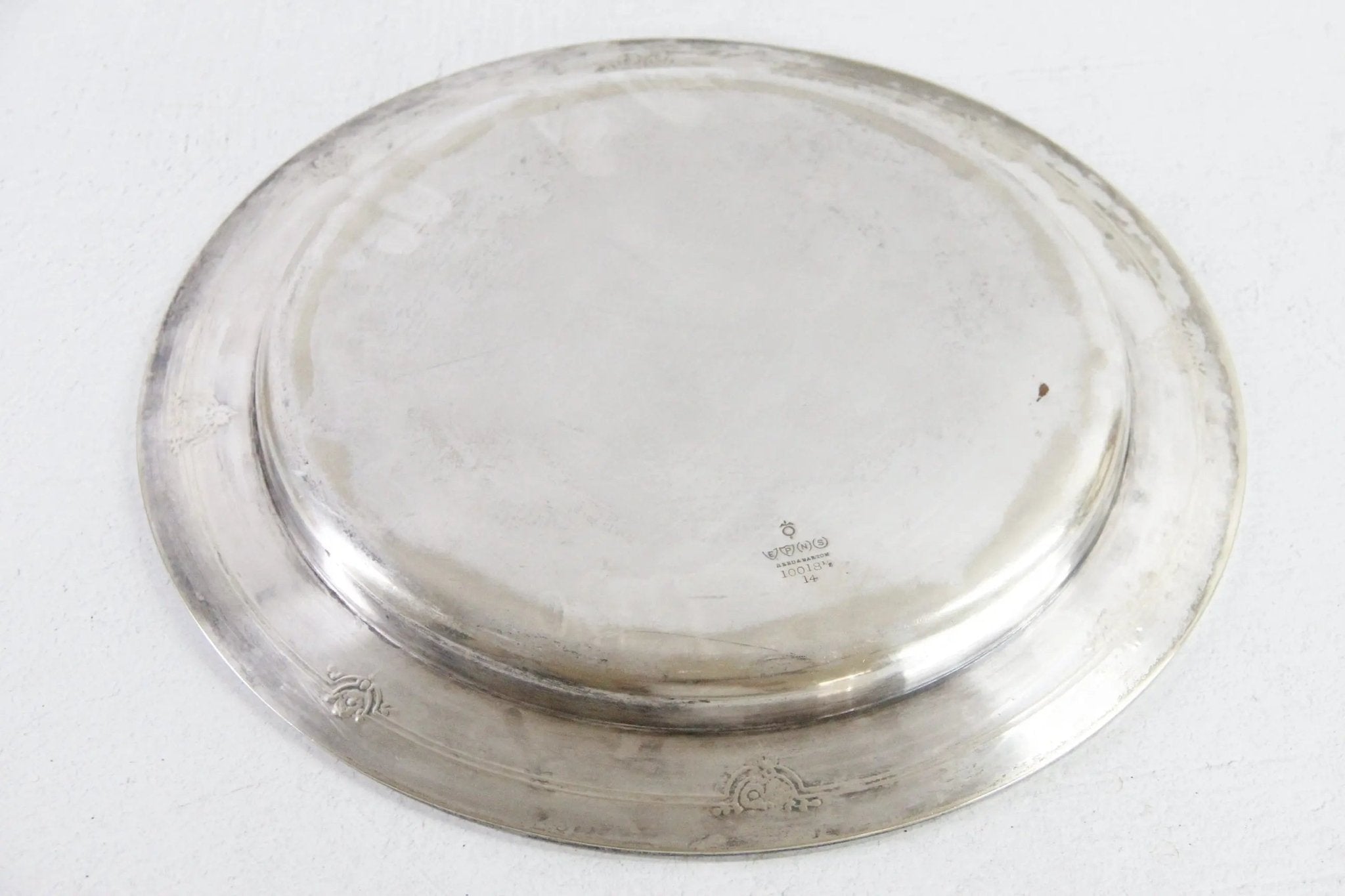 Antique Hotel Silver Tray | Large Round Barware Gallery - Debra Hall Lifestyle