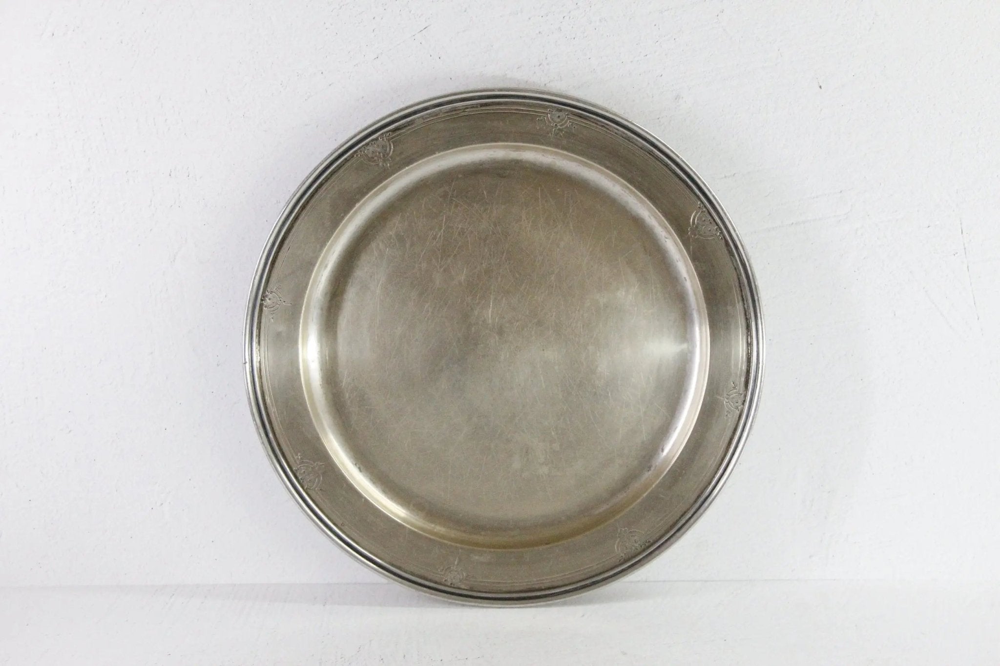 Antique Hotel Silver Tray | Large Round Barware Gallery - Debra Hall Lifestyle