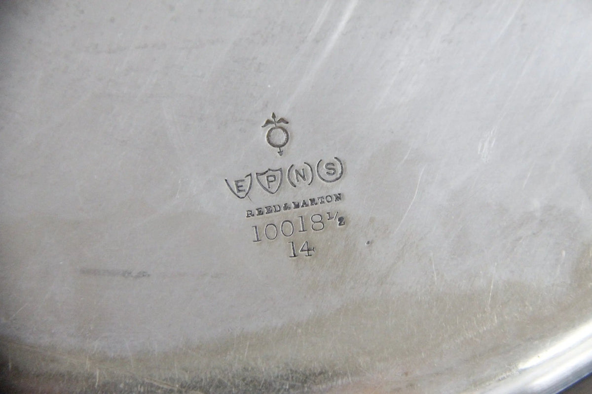 Antique Hotel Silver Tray | Large Round Barware Gallery - Debra Hall Lifestyle