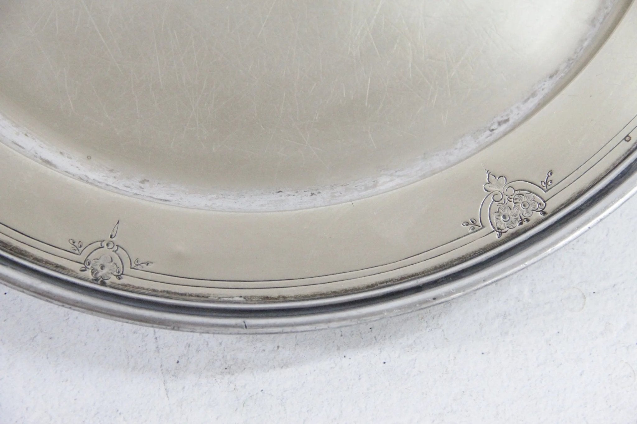 Antique Hotel Silver Tray | Large Round Barware Gallery - Debra Hall Lifestyle