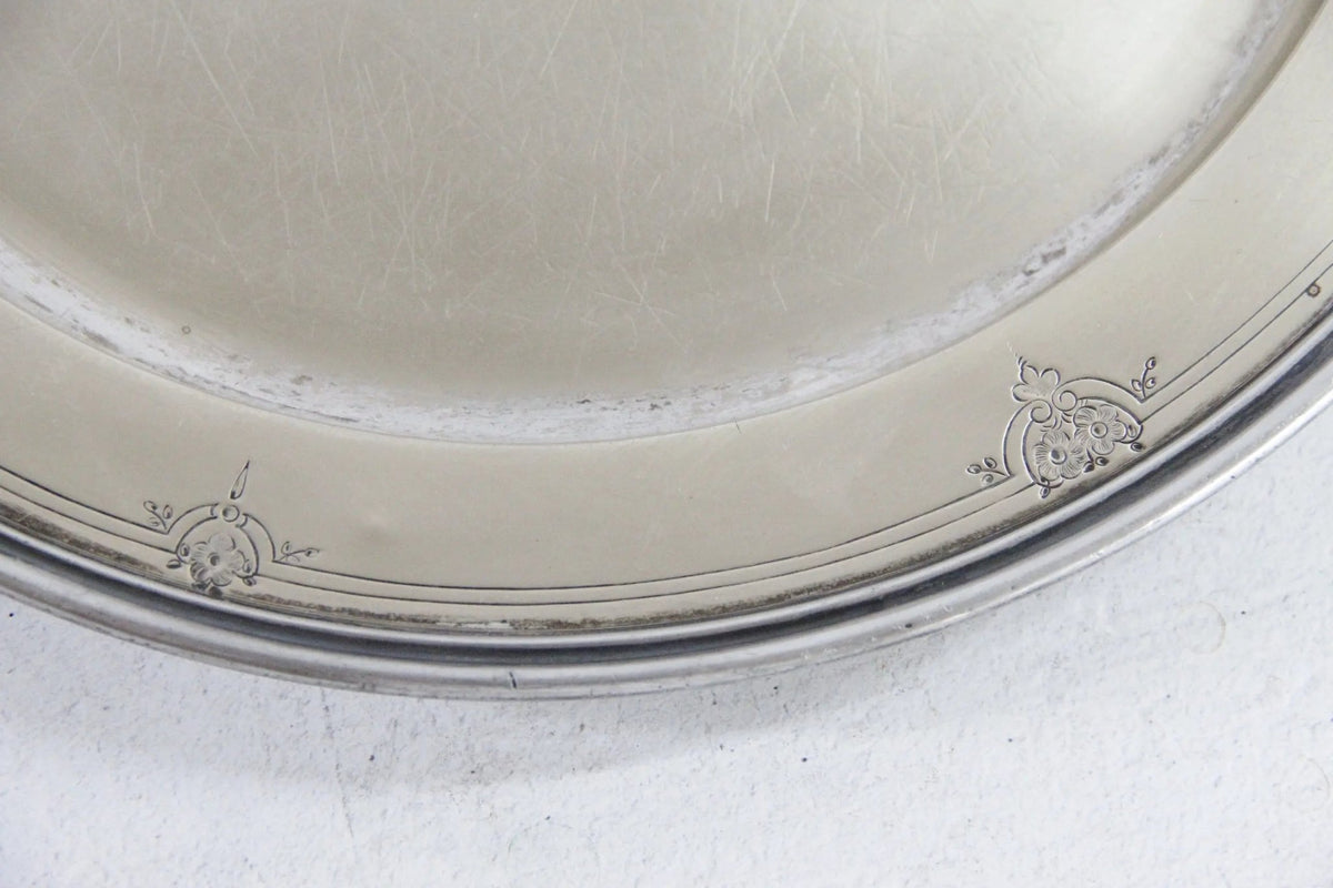 Antique Hotel Silver Tray | Large Round Barware Gallery - Debra Hall Lifestyle