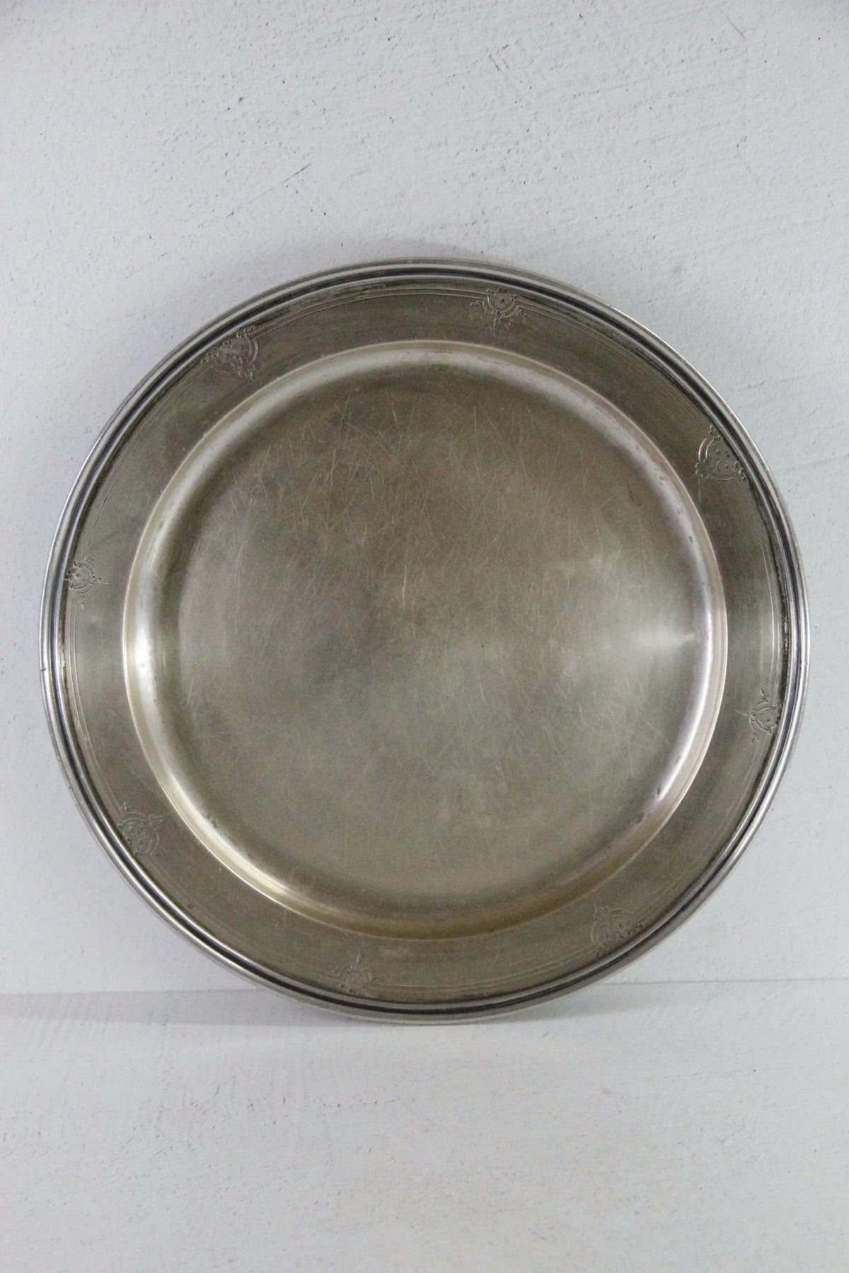 Antique Hotel Silver Tray | Large Round Barware Gallery - Debra Hall Lifestyle