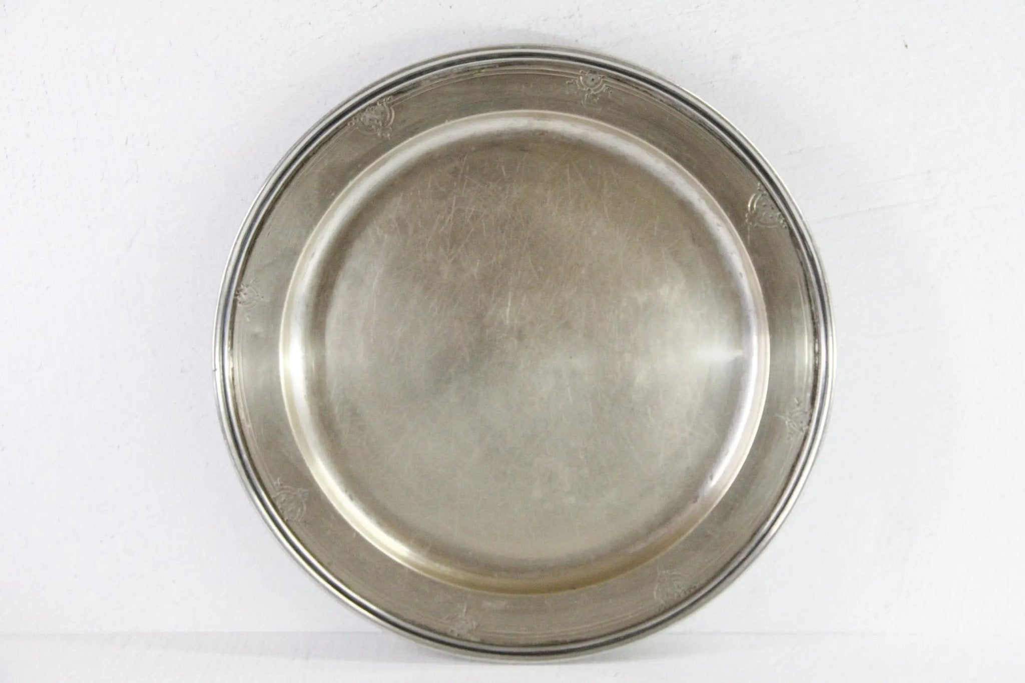 Antique Hotel Silver Tray | Large Round Barware Gallery - Debra Hall Lifestyle