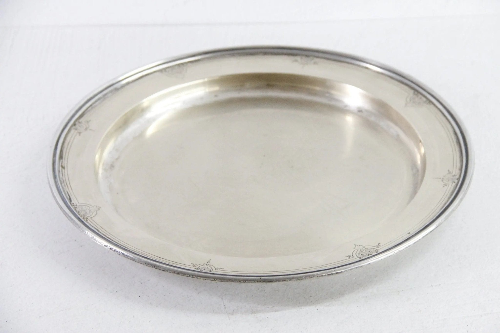 Antique Hotel Silver Tray | Large Round Barware Gallery - Debra Hall Lifestyle