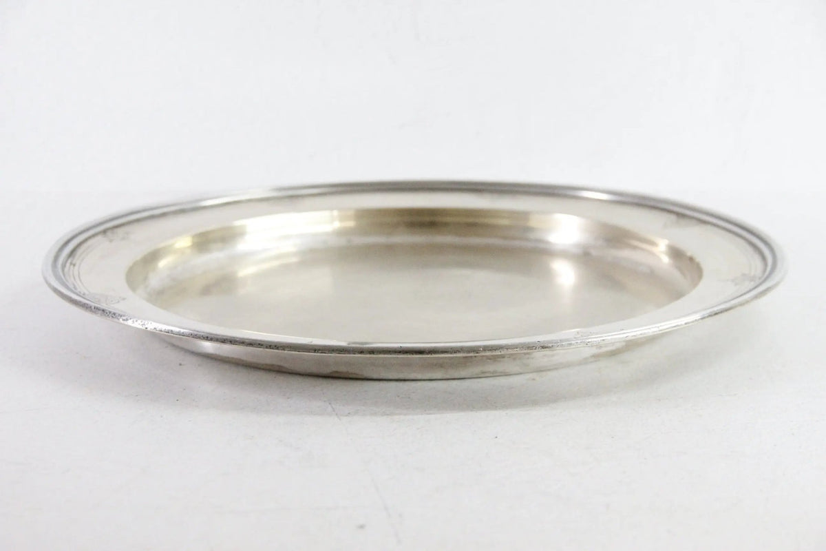 Antique Hotel Silver Tray | Large Round Barware Gallery - Debra Hall Lifestyle