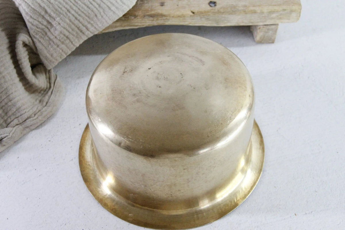 Antique Indian Brass Cook Pot Hand Made Vessel - Debra Hall Lifestyle