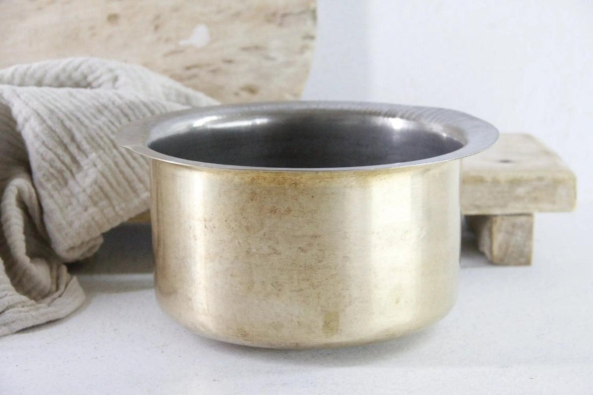 Antique Indian Brass Cook Pot Hand Made Vessel - Debra Hall Lifestyle