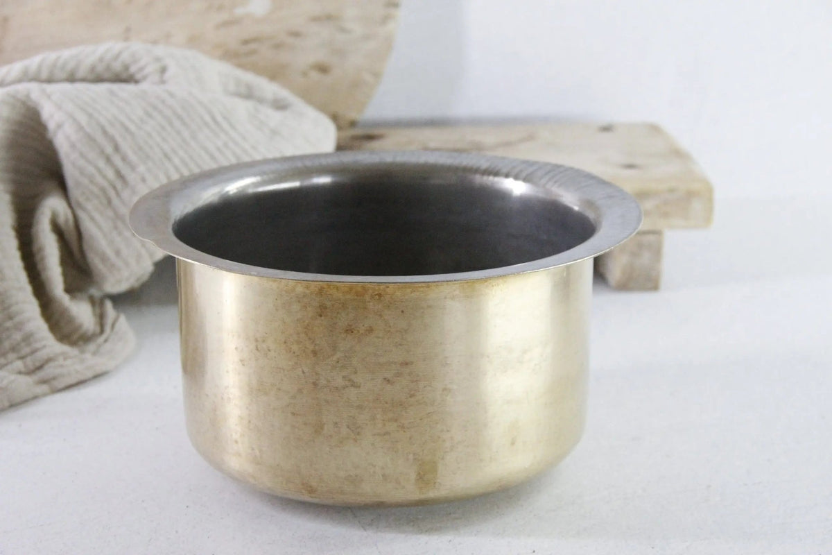 Antique Indian Brass Cook Pot Hand Made Vessel - Debra Hall Lifestyle