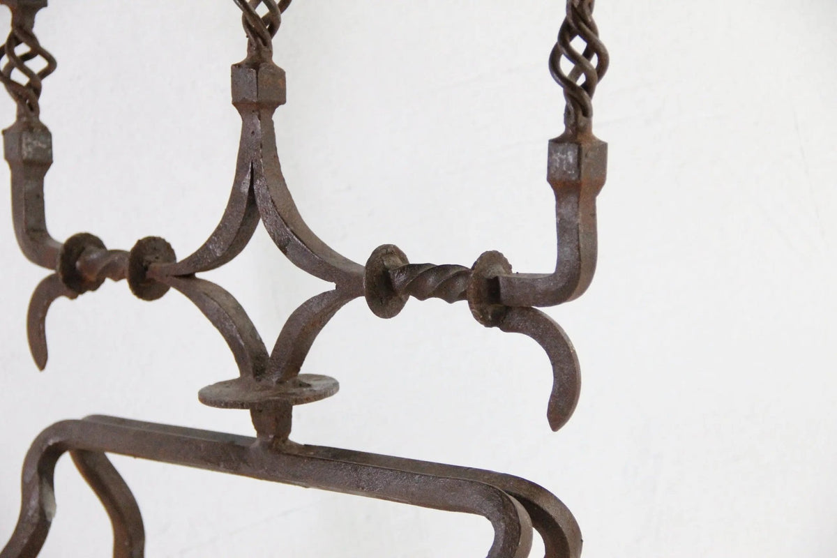 Antique Iron Candelabra | Large Rustic Three Arm - Debra Hall Lifestyle