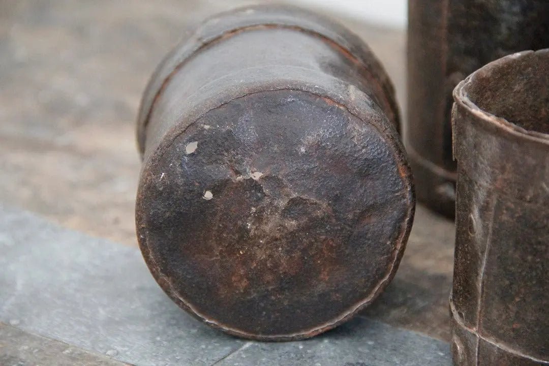 Antique Iron Pot | India Grain Measure - Debra Hall Lifestyle