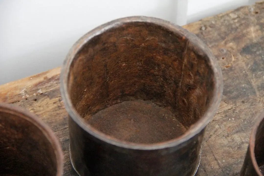 Antique Iron Pot | India Grain Measure - Debra Hall Lifestyle