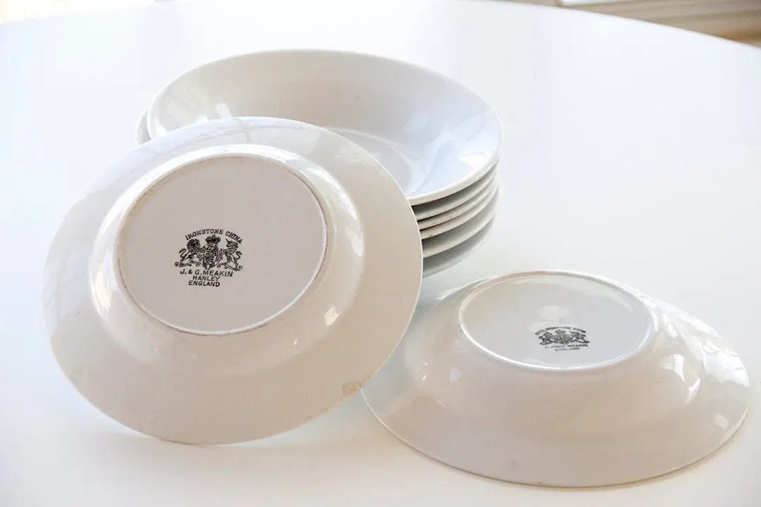 Antique Ironstone Bowl | White Soup/Salad Dinnerware - Debra Hall Lifestyle