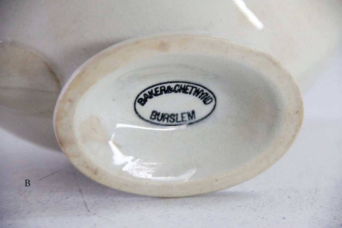 Antique Ironstone Gravy Boat | 19th Century White with Crazing - Debra Hall Lifestyle