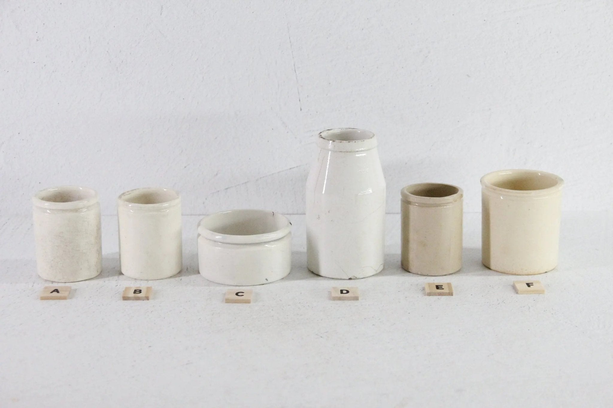 Antique Ironstone Pot | Assorted Stoneware Cream & Food Crock - Debra Hall Lifestyle