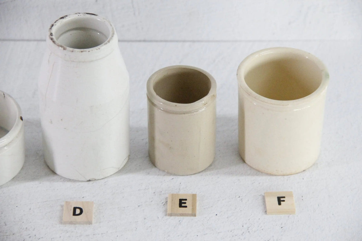 Antique Ironstone Pot | Assorted Stoneware Cream & Food Crock - Debra Hall Lifestyle