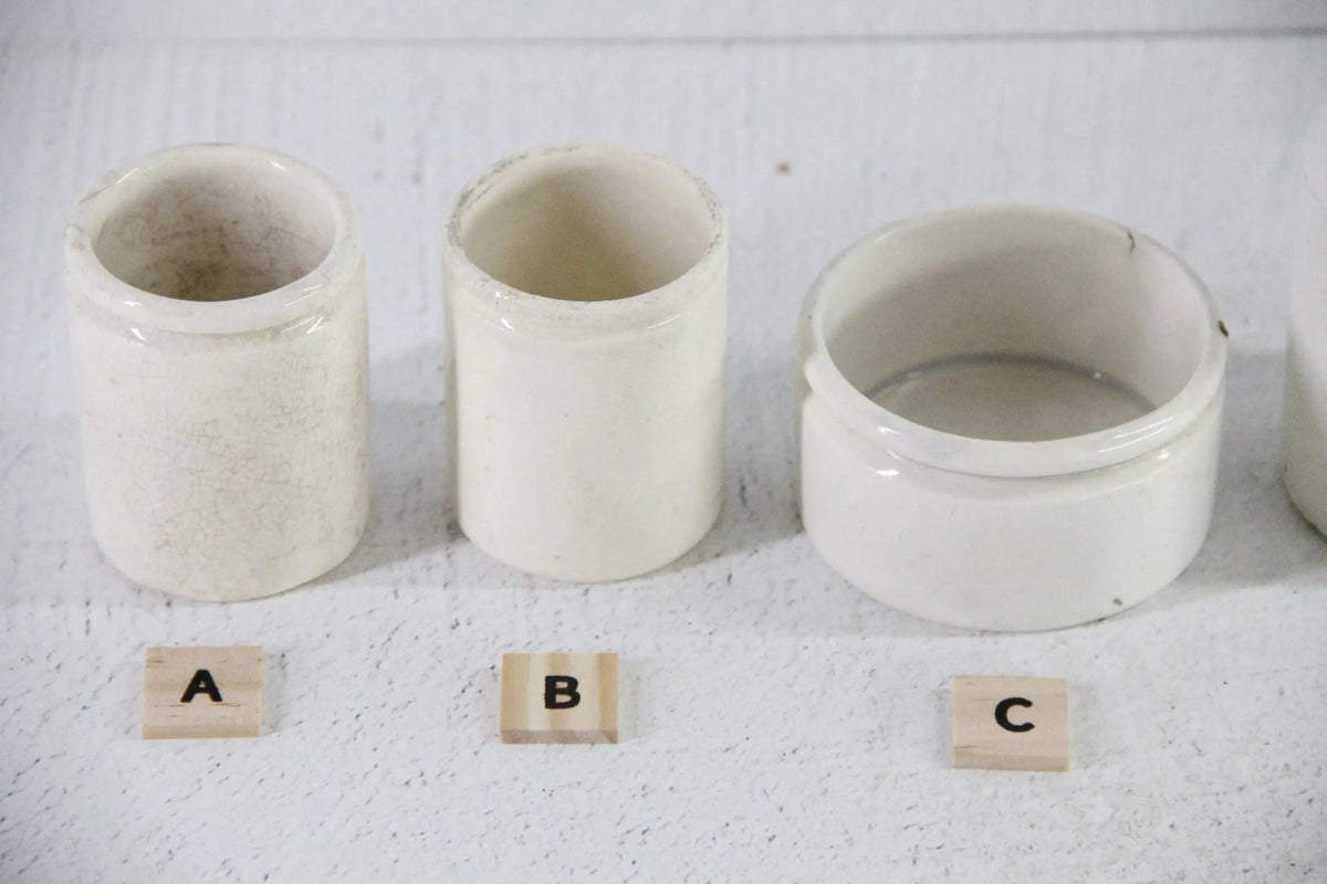Antique Ironstone Pot | Assorted Stoneware Cream & Food Crock - Debra Hall Lifestyle